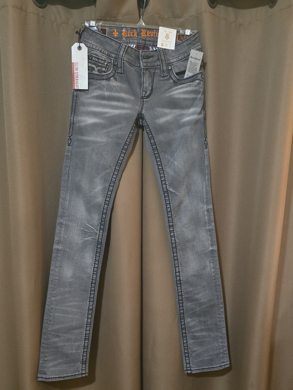 Rock Revival Women's Skinny Jeans in Washed Gray 25/34